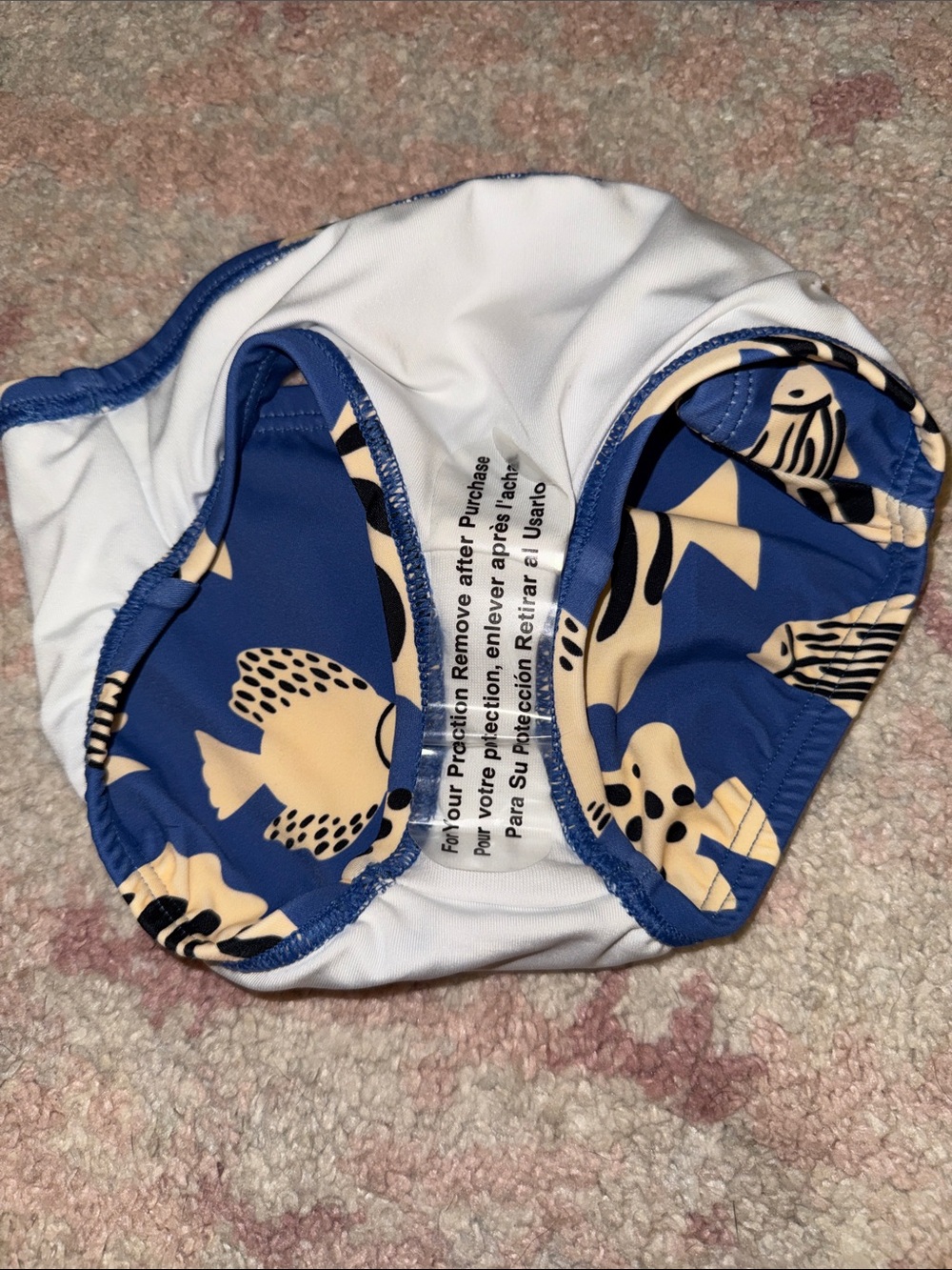 Hanna Andersson Blue and Cream Fish-Print Two-Piece Swim Set - Size 4 NWOT - Picture 3 of 4